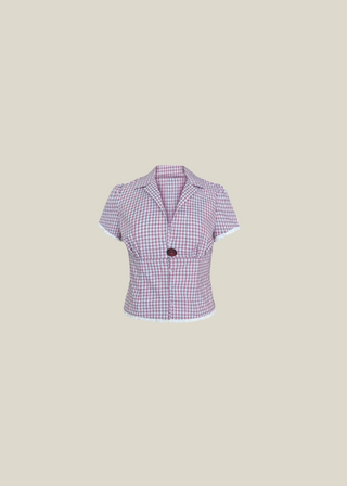 Vivienne Blouse in Rhubarb Plaid